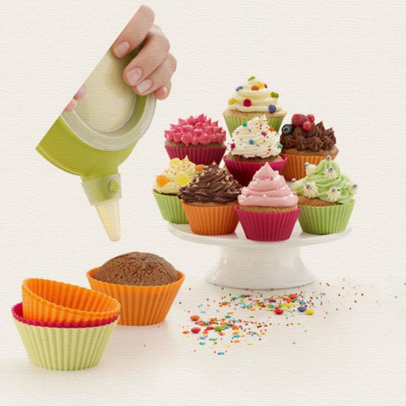 12/16pcs Waterproof Silicone Round Shape Muffin