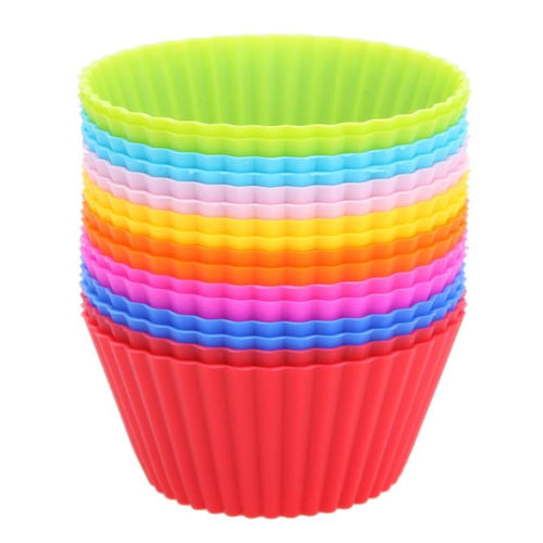 12/16pcs Waterproof Silicone Round Shape Muffin